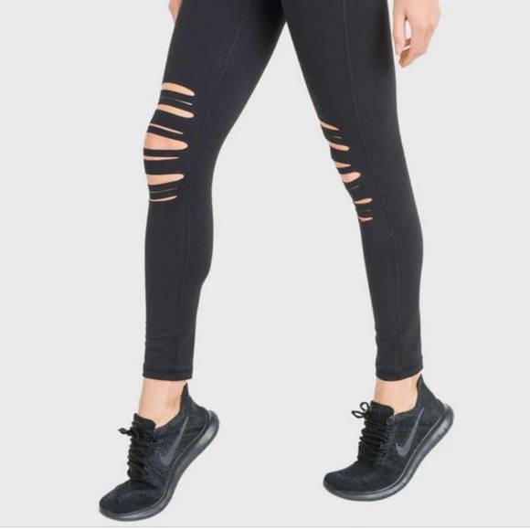 Mono B Distressed Knee Leggings - Picture 3 of 6